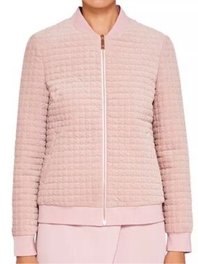 Ted Baker - Velvet, Quilted bomber jacket (Olive Green)